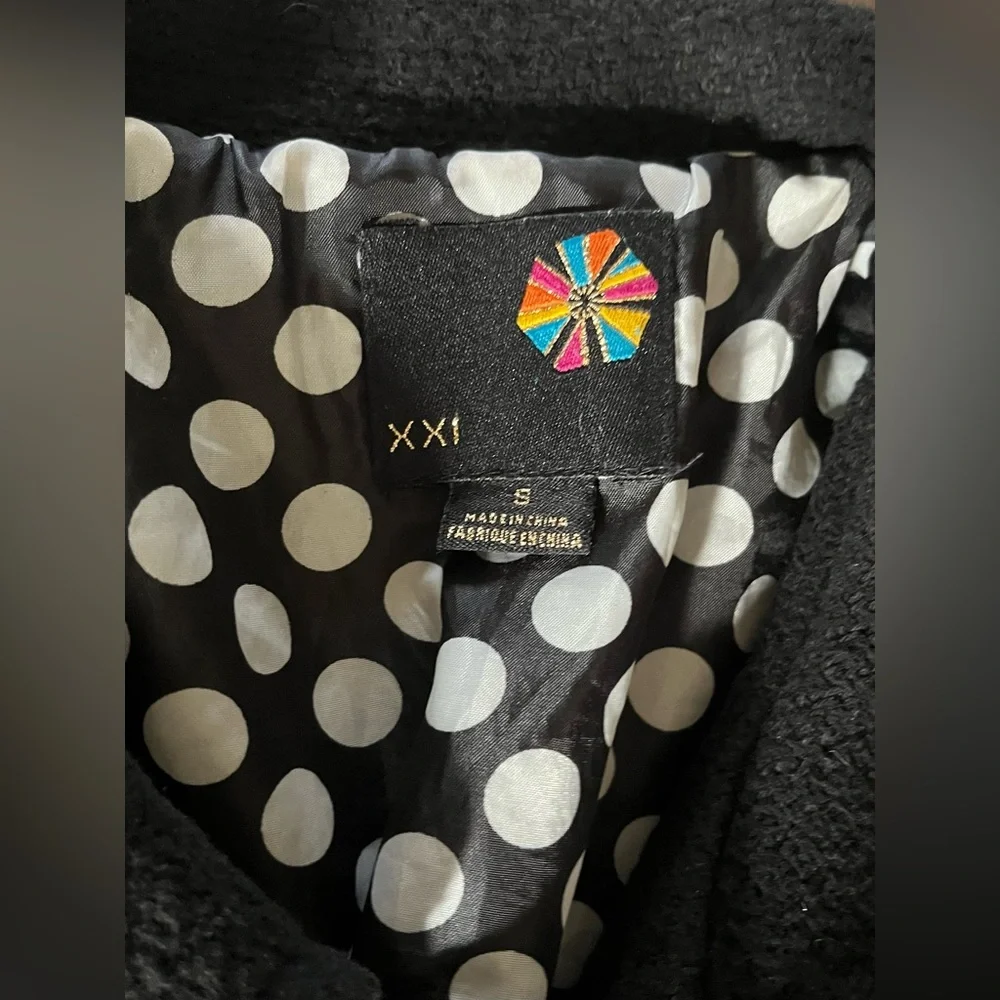 XX1 Forever 21 Black Pea Coat Size Small - Picture 16 of 16